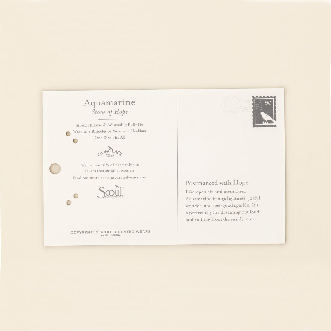 Mixed Media Wrap Hope - Aquamarine + Silver