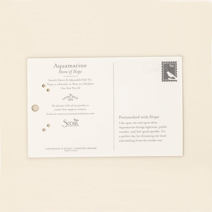 Mixed Media Wrap Hope - Aquamarine + Silver