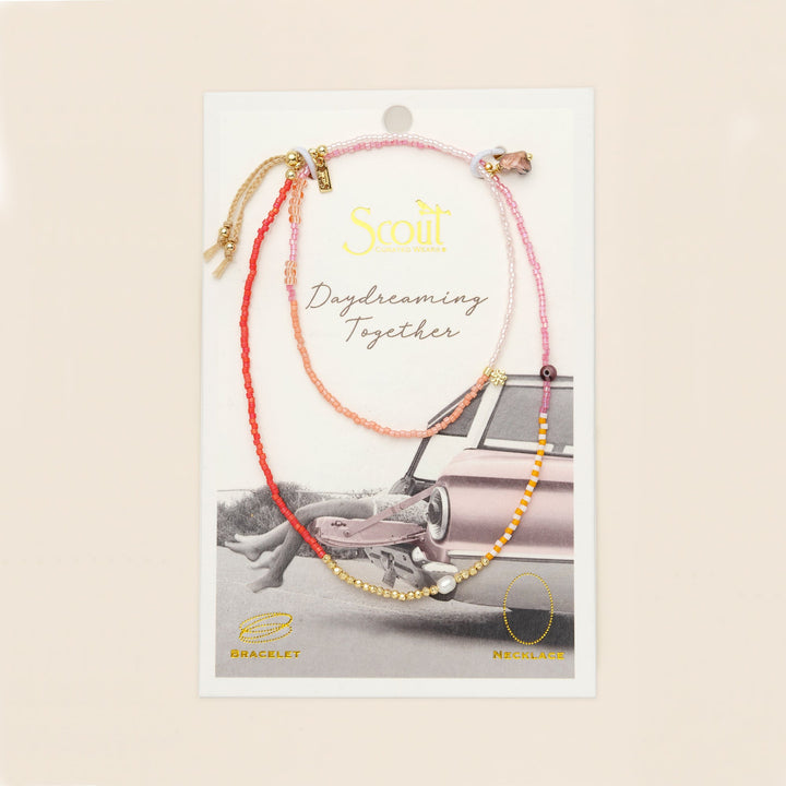 Mixed Media Wrap Love - Rhodochrosite + Gold