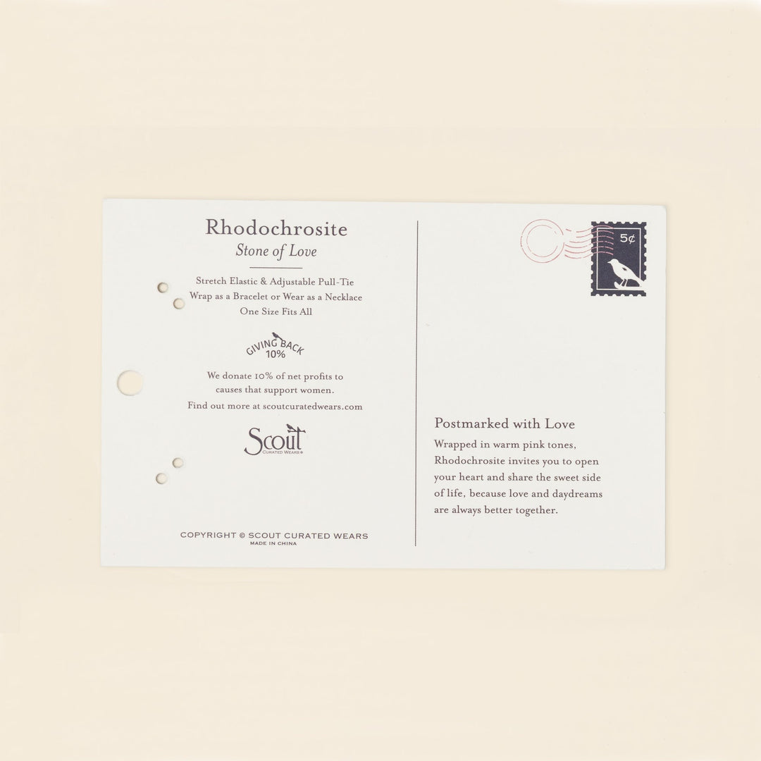 Mixed Media Wrap Love - Rhodochrosite + Gold