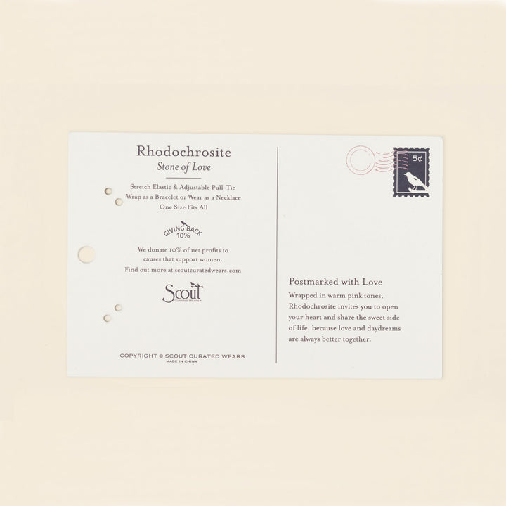 Mixed Media Wrap Love - Rhodochrosite + Gold