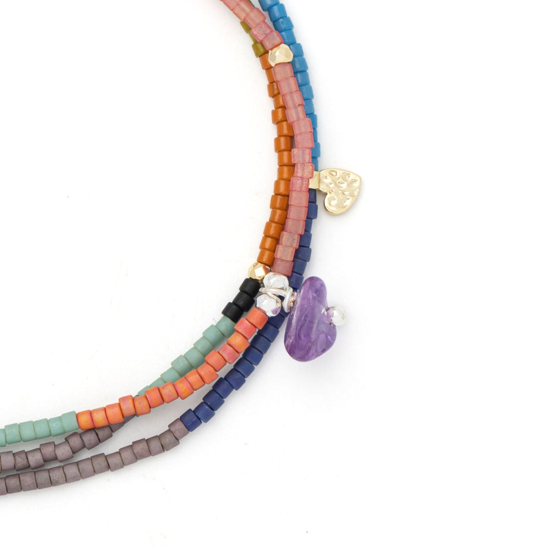 Mixed Media Wrap Protection - Amethyst, Gold + Silver