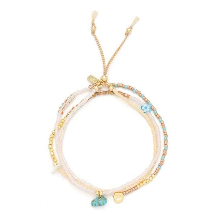 Mixed Media Wrap Tranquility - Turquoise + Gold