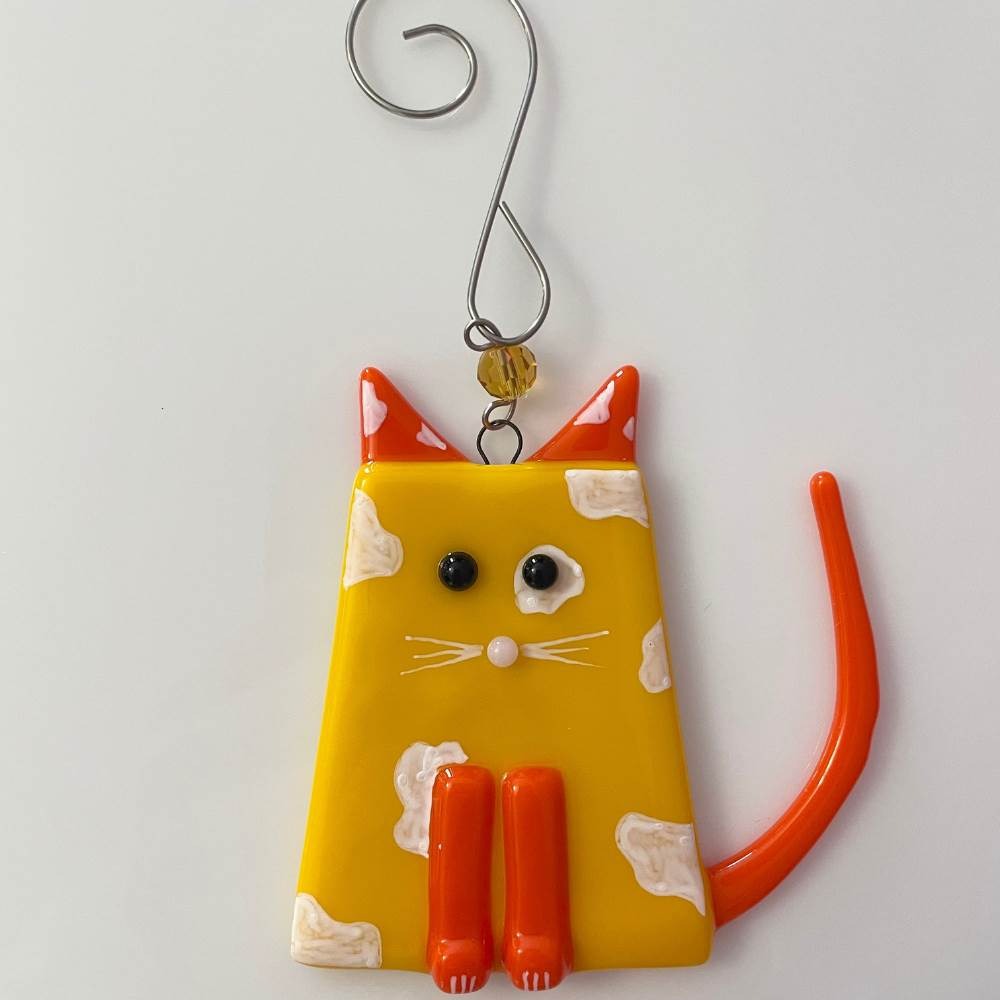 Opal Yellow Fat Cat Ornament