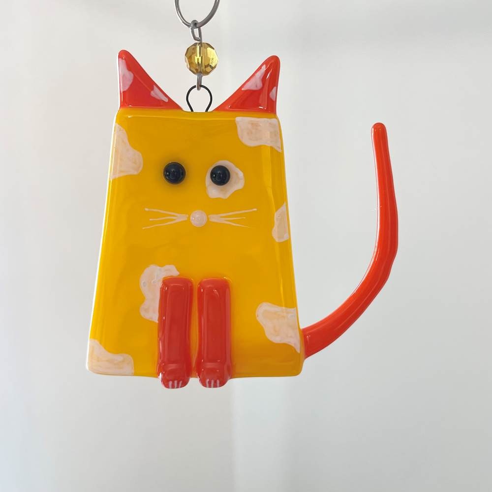 Opal Yellow Fat Cat Ornament