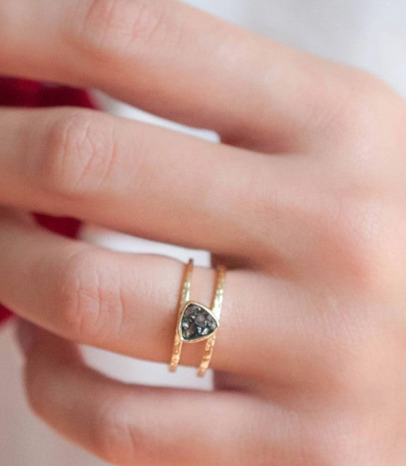 Pamela Ring Black Diamond Gold