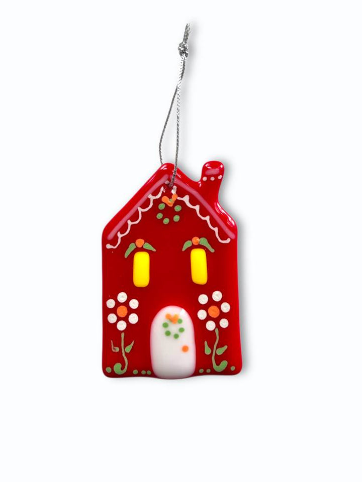 Red Christmas House Ornament