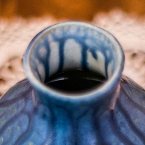 Round Bud Vase Blue Mint Green