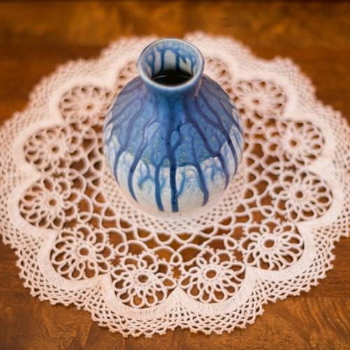 Round Bud Vase Blue Mint Green