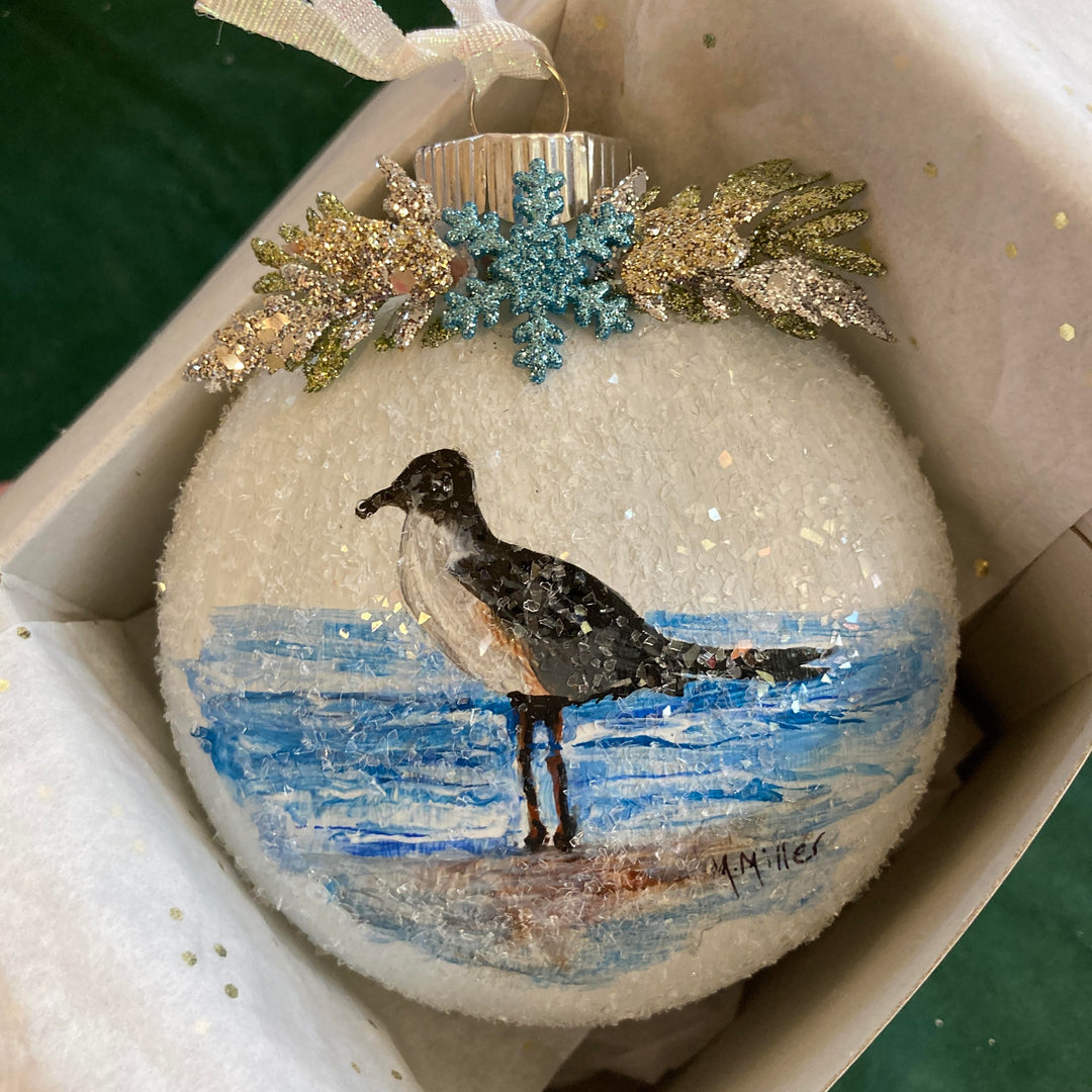 Hand-Painted Shore Bird Ornament