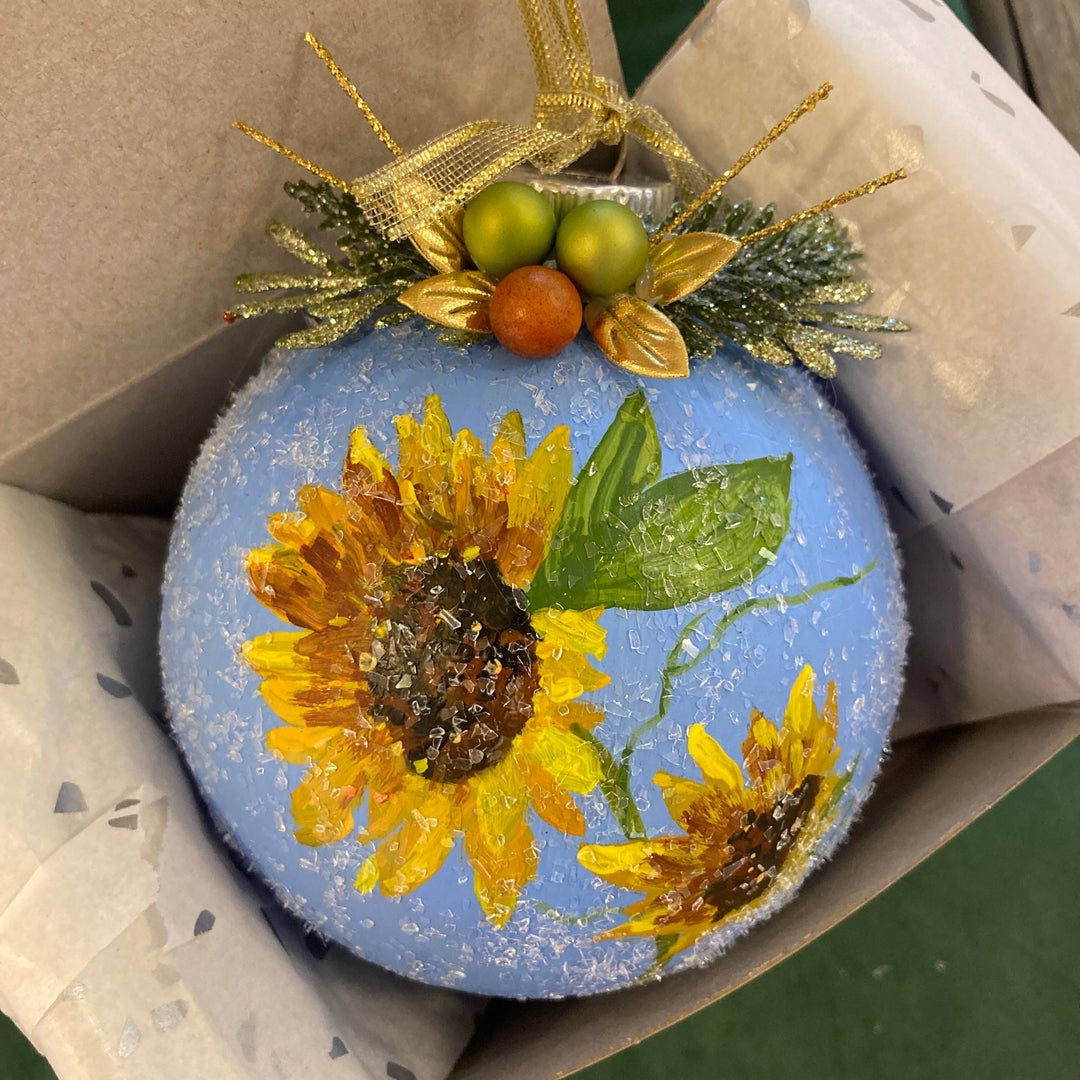 Frosted Globe Sunflower Blue