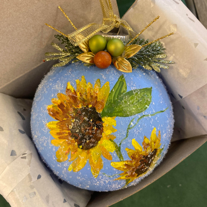 Frosted Globe Sunflower Blue