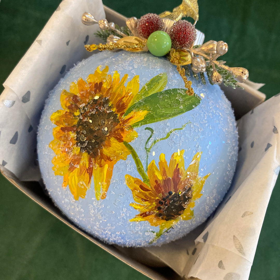 Hand-Painted Sunflower Ornament