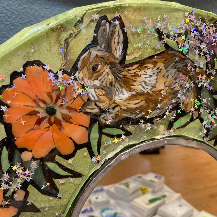 Happy Bunnies Mosaic Mirror