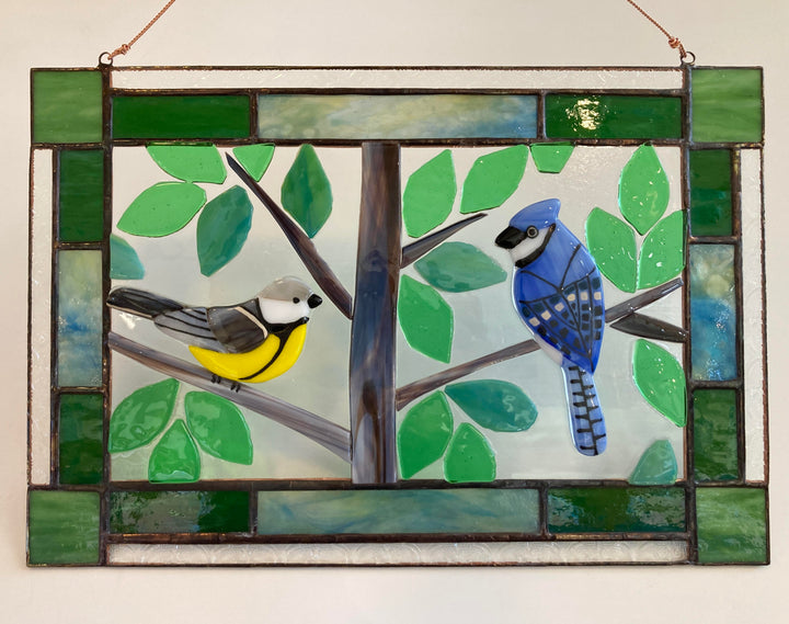 Blue Jay + Finch Panel