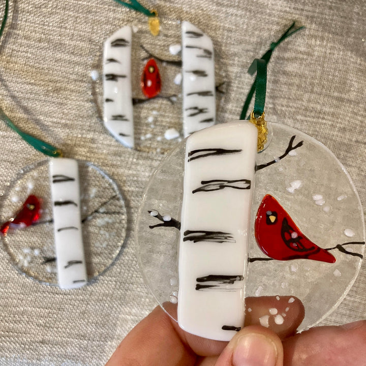 Cardinal On A Branch Ornament