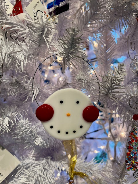 Snowman with Red Earmuffs