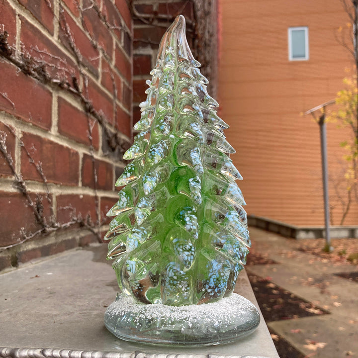 Blown Glass Tree With Snow