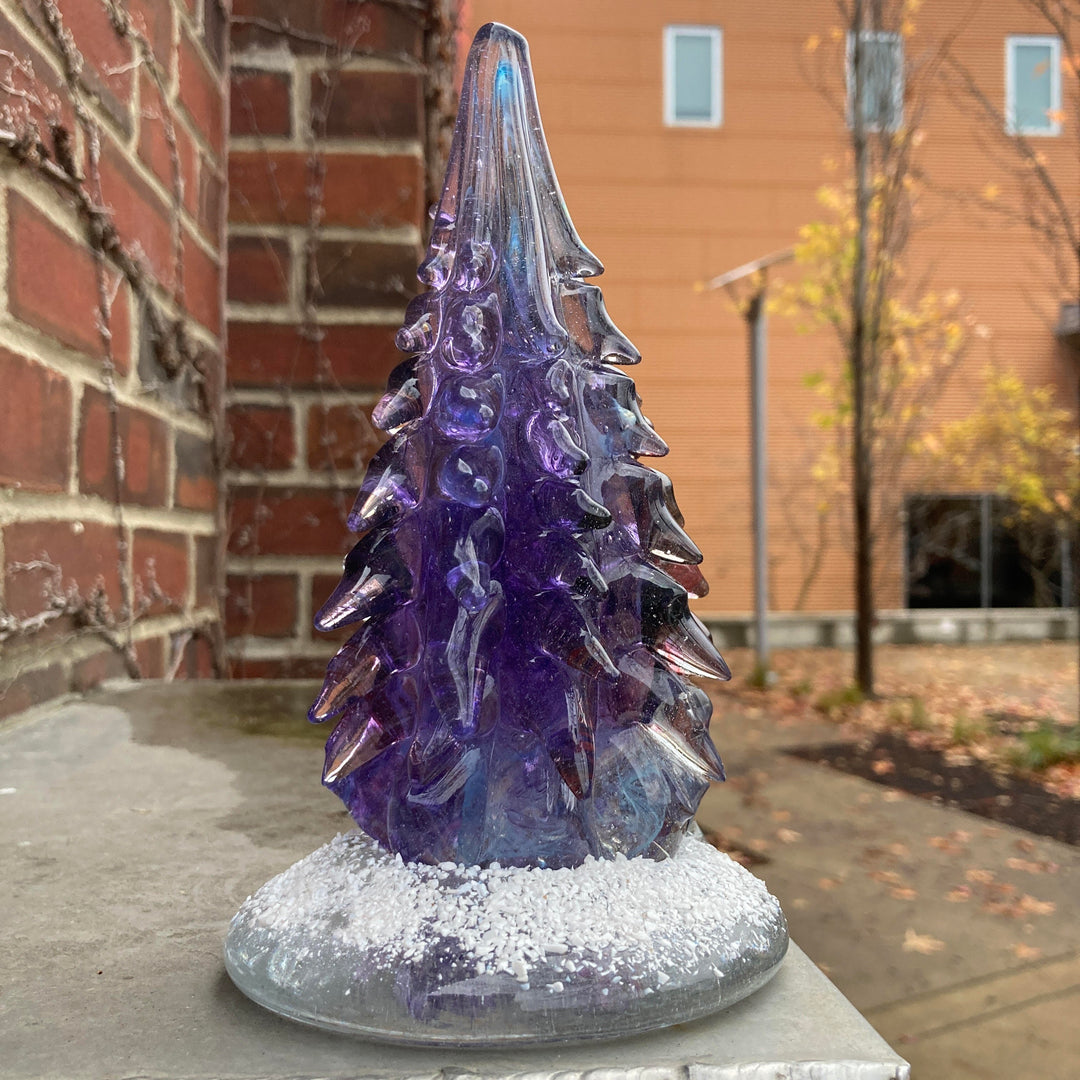 Blown Glass Tree With Snow