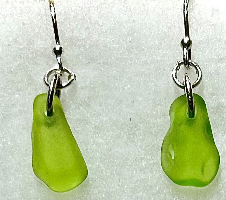 Lime Green French Hook Earrings