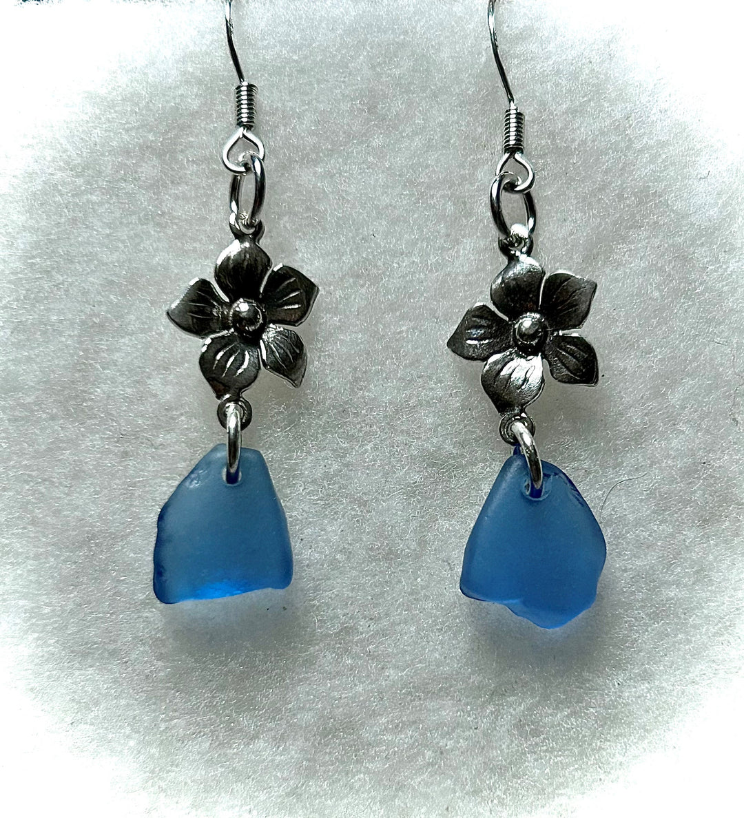 Flower Earrings Cornflower Blue