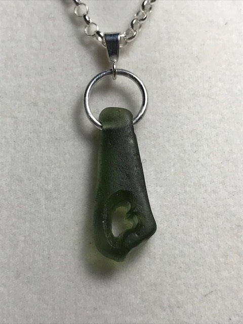 Olive Floppy Heart Necklace