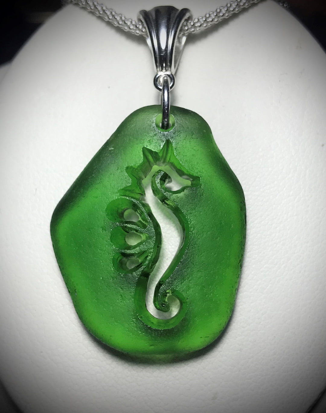 Kelly Green Seahorse Necklace