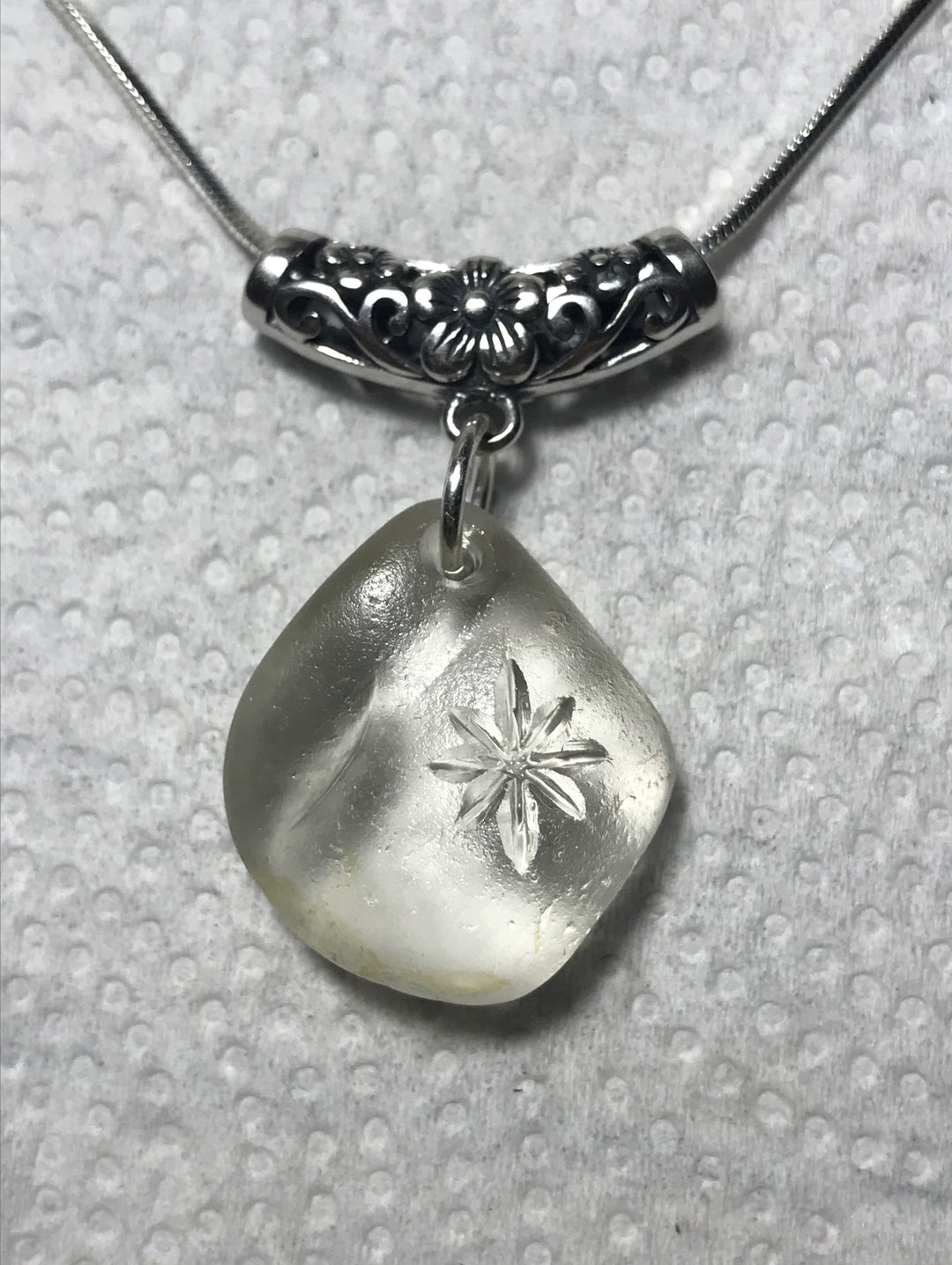 White Starburst Necklace