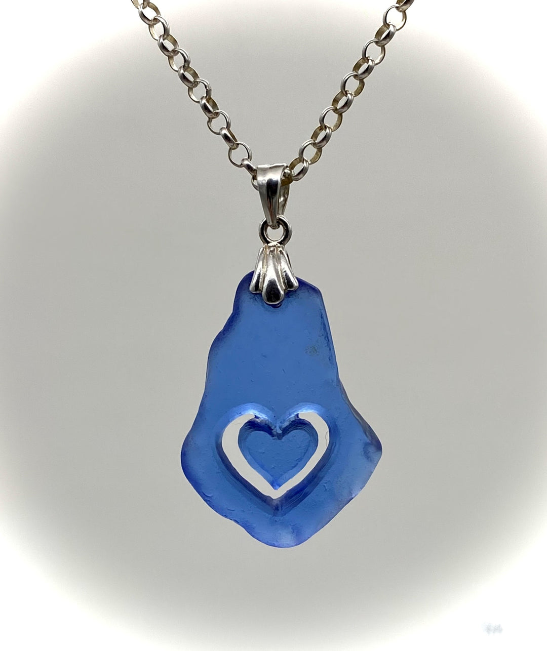 Cornflower Blue Heart Necklace