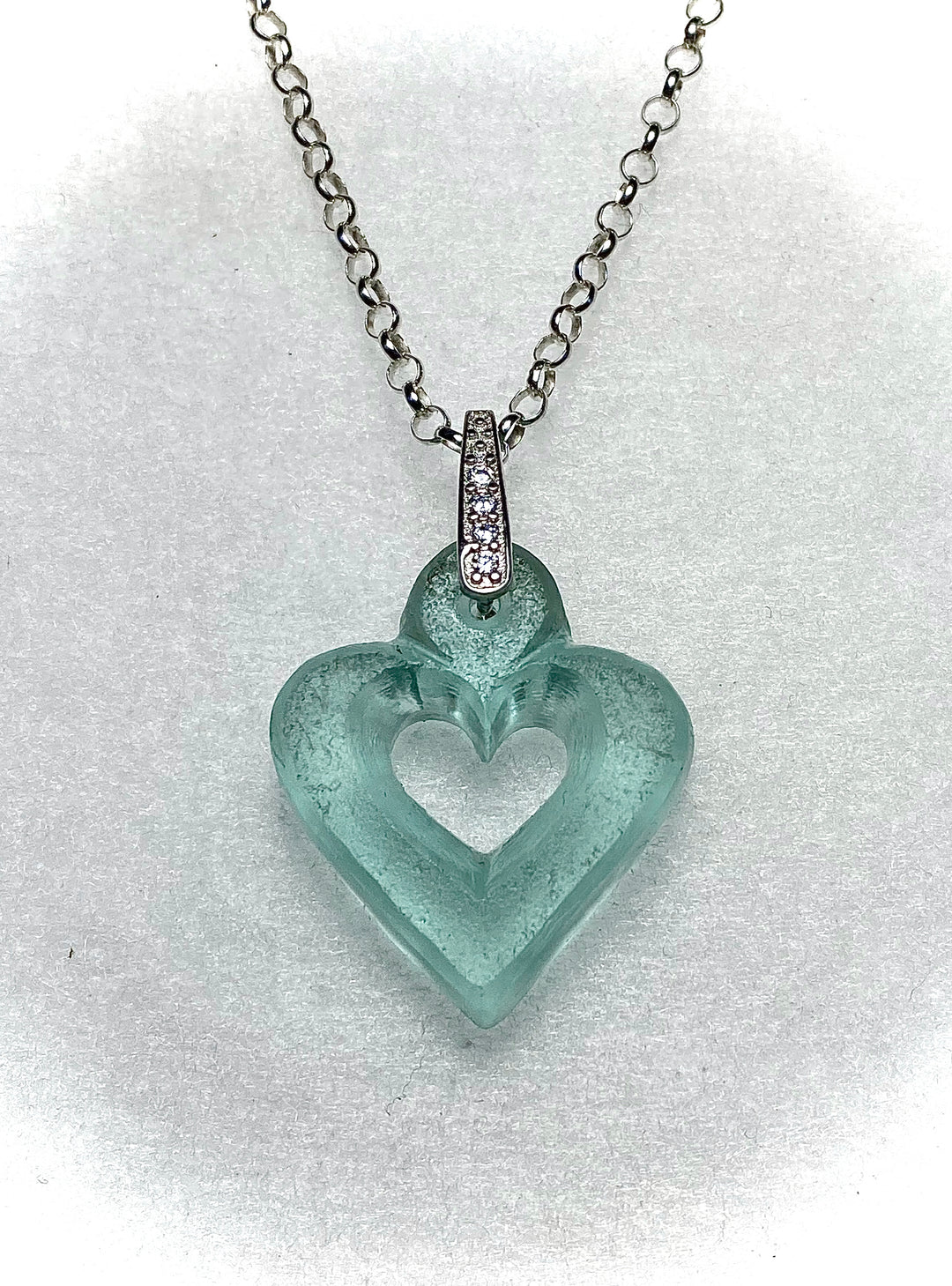 Light Teal Heart Necklace