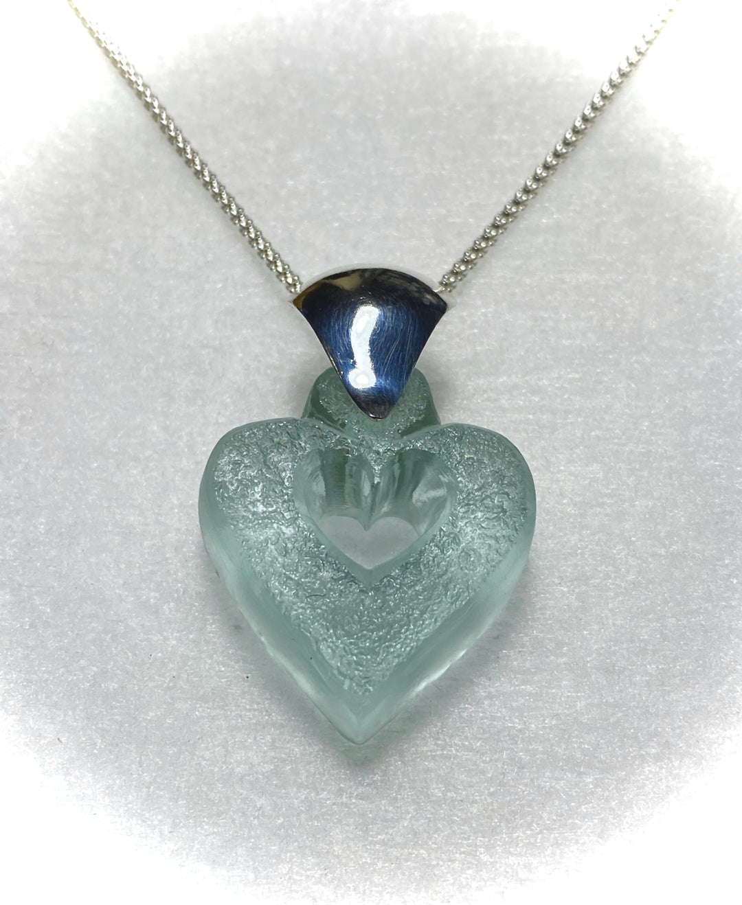 Seafoam Green Chunky Heart Necklace