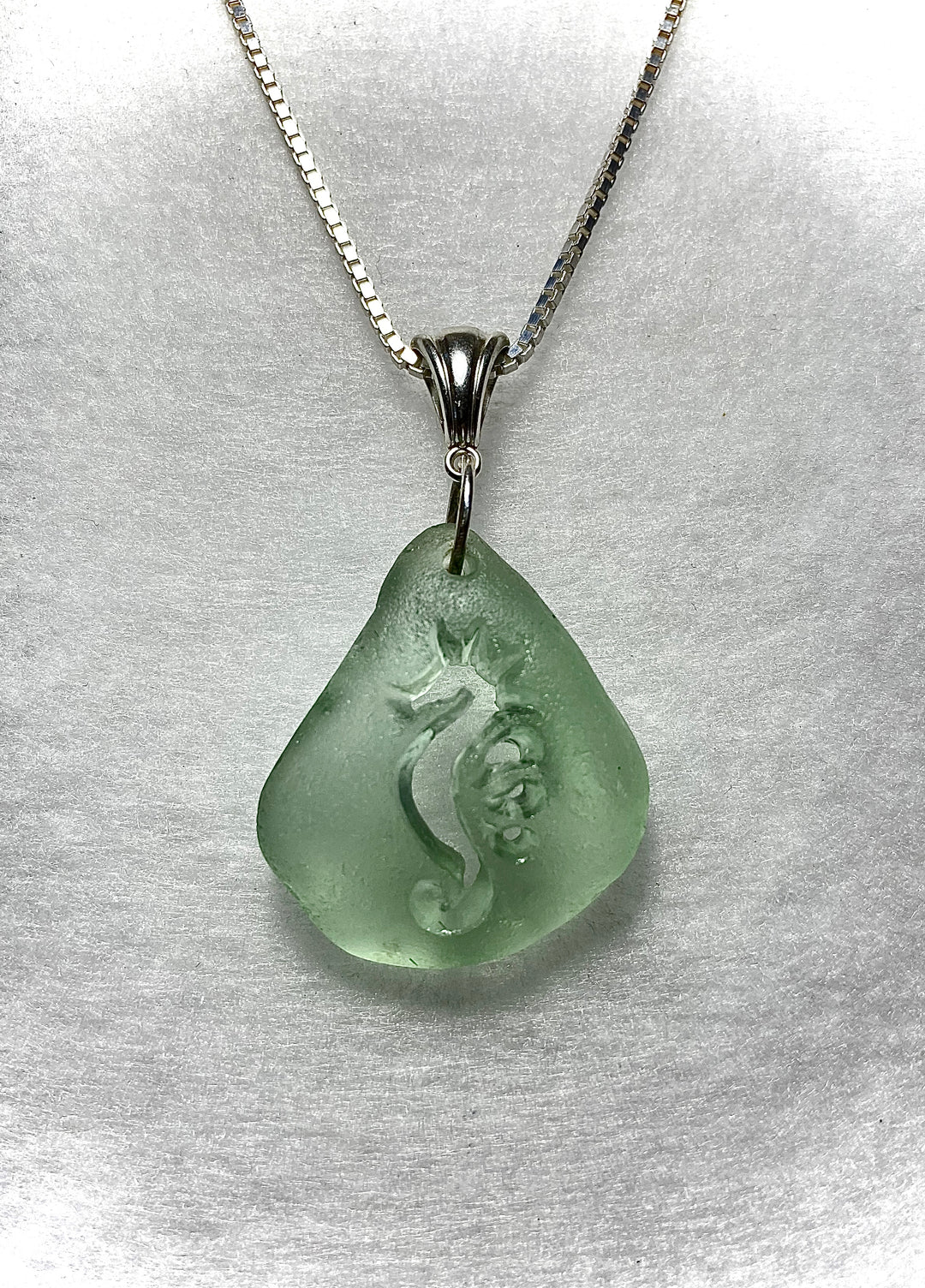 Vintage Coke Green Seahorse Necklace