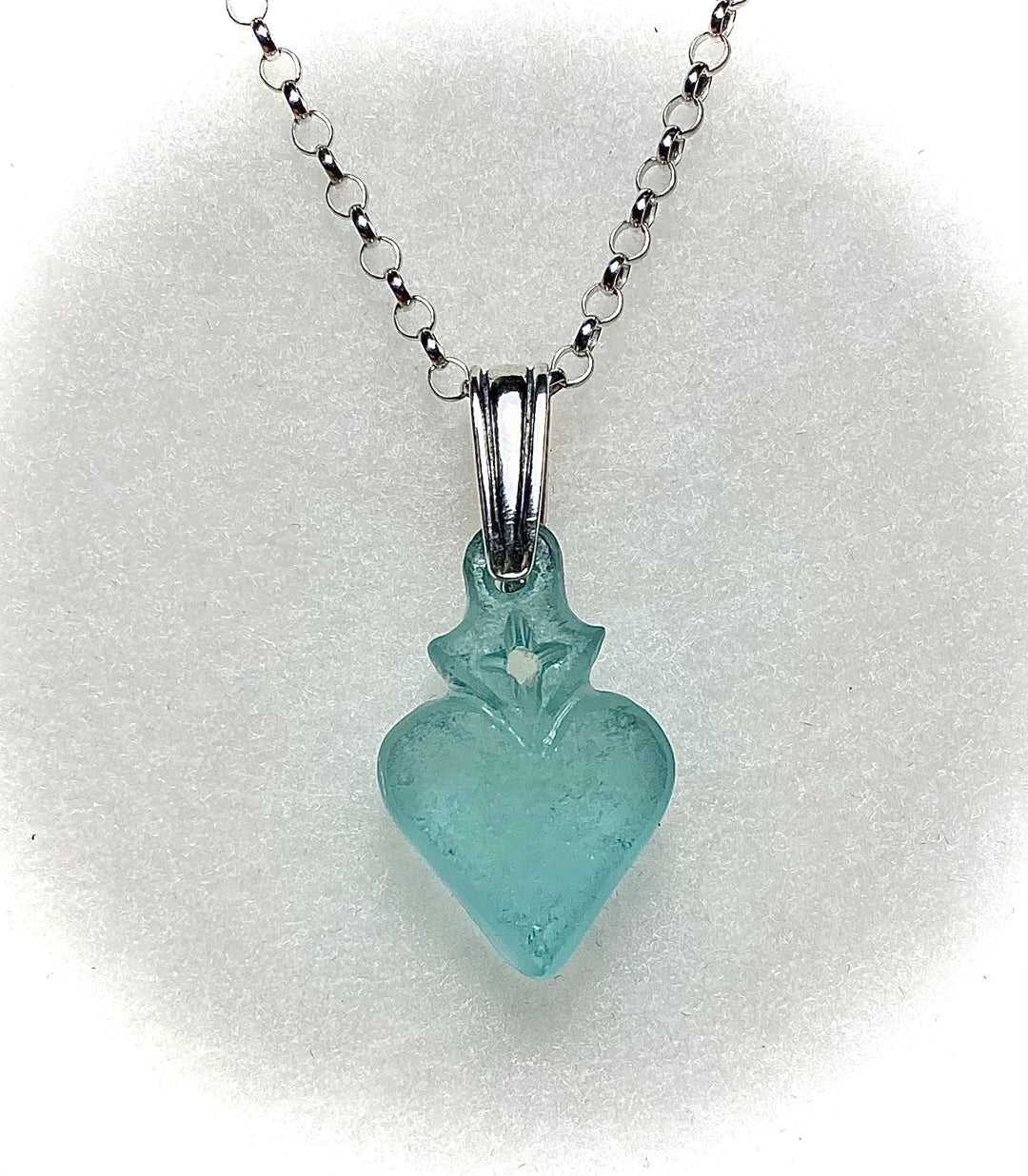 Heart Necklace Aqua