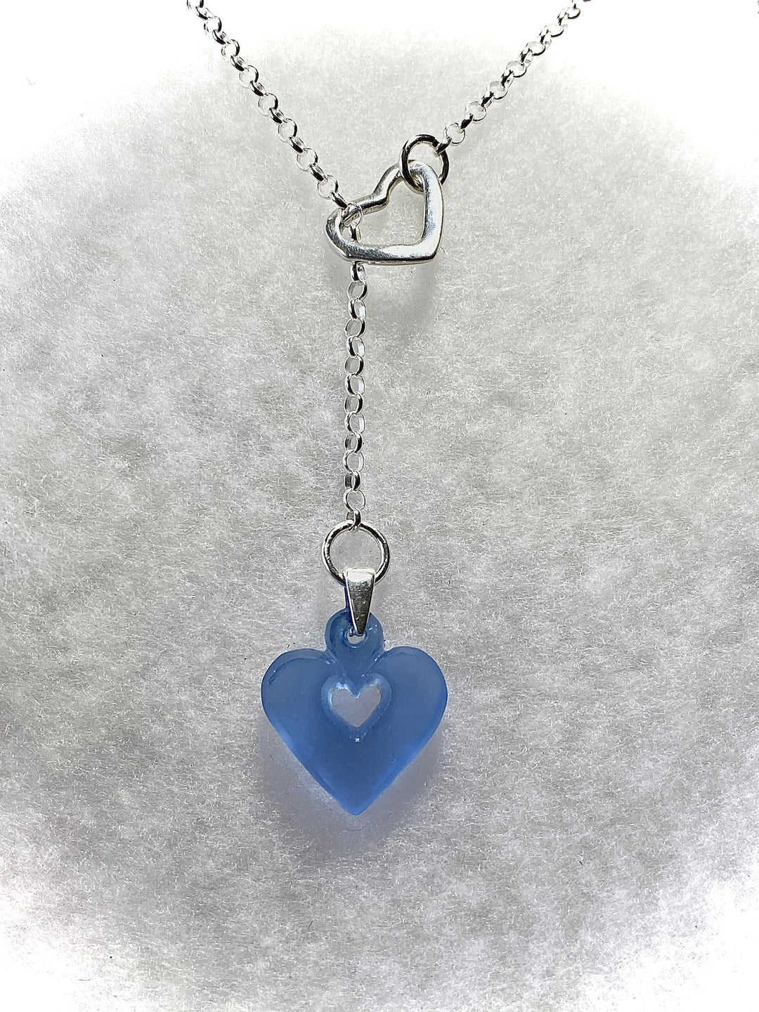 Carved Heart Cornflower Blue