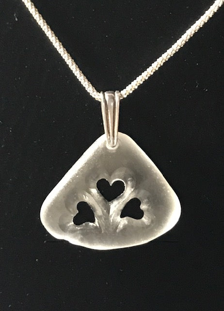 White Triple Hearts Necklace