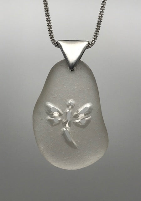 White Dragonfly Necklace