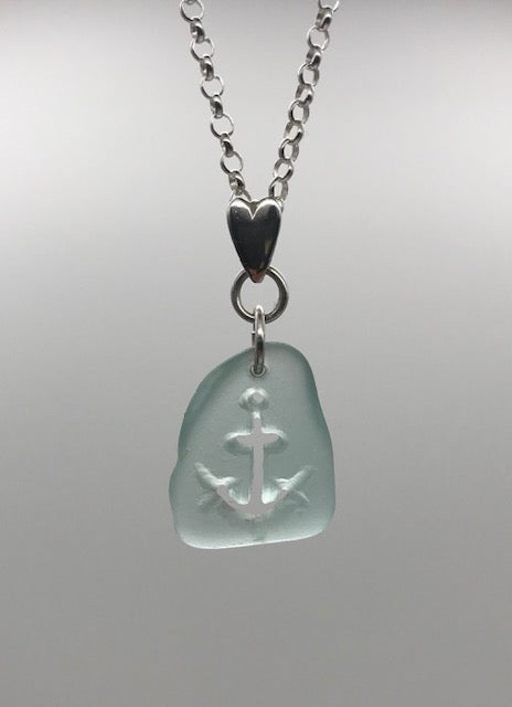 Teal Anchor Necklace