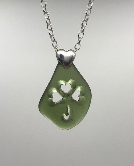 Olive Green Shamrock 16" Necklace