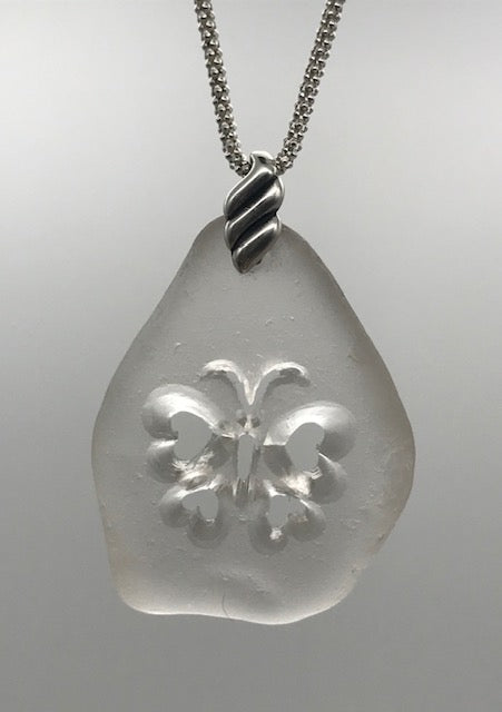 White Butterfly Necklace