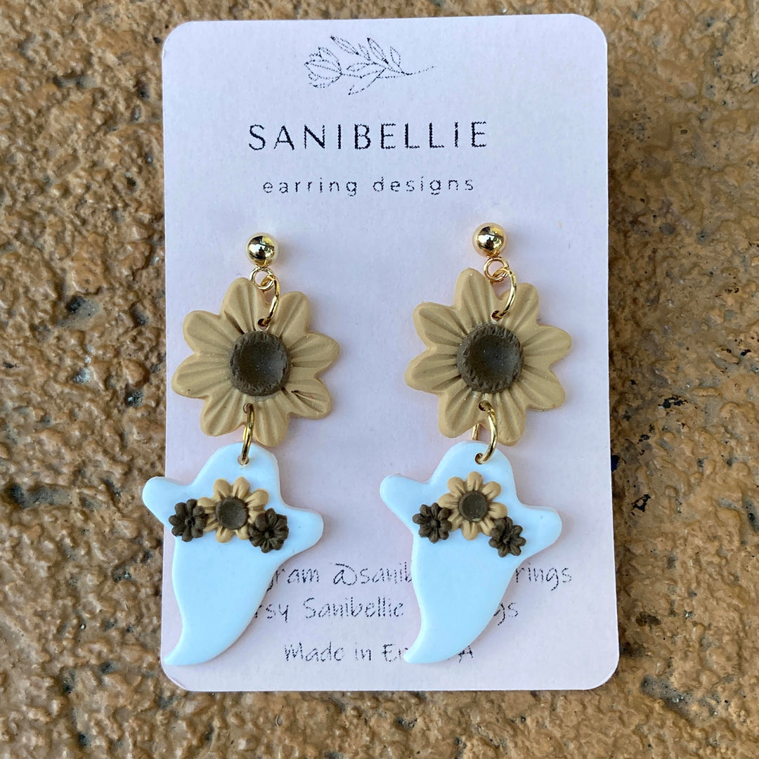 Sunflower + Ghost Earrings