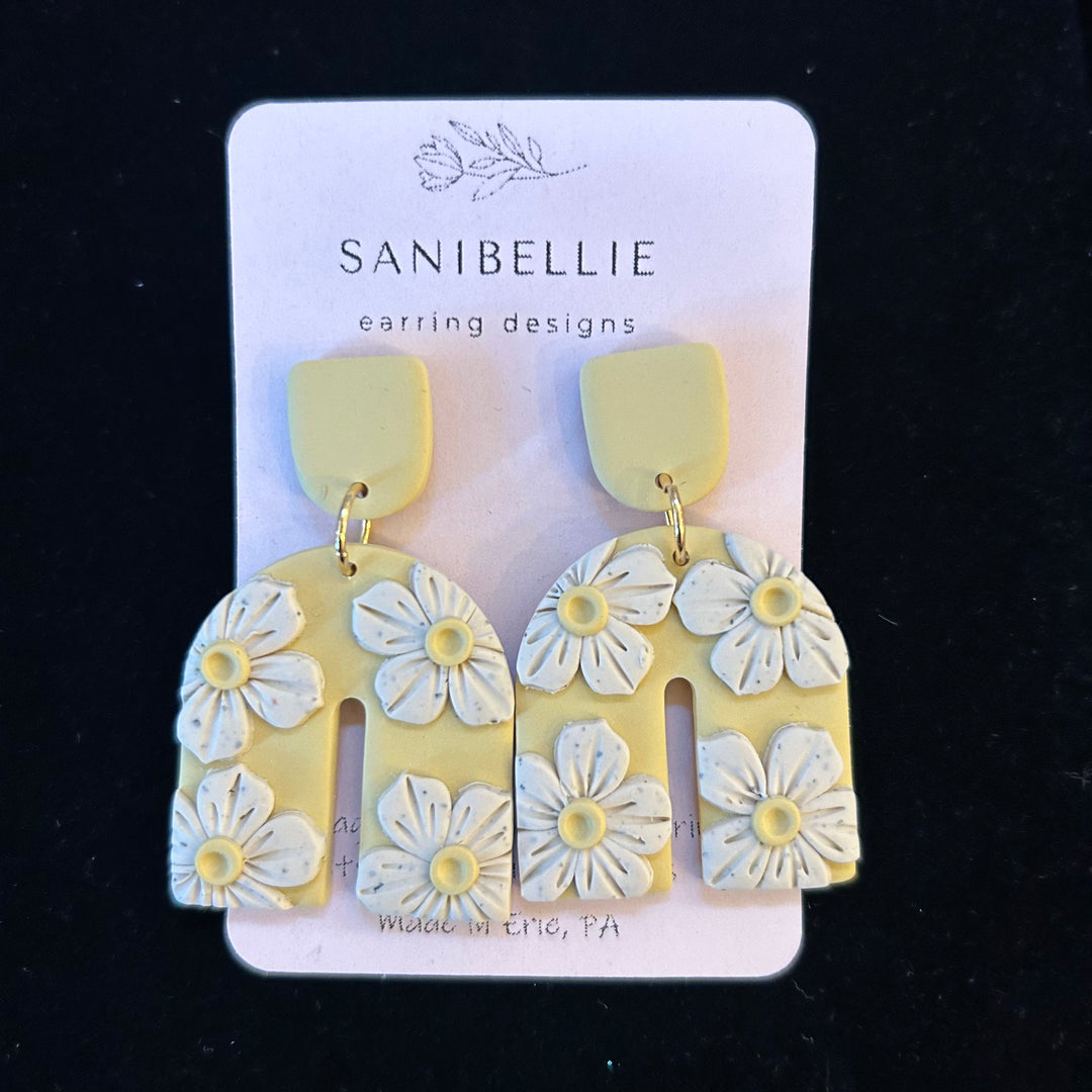 Yellow Arch Flowers Earrings