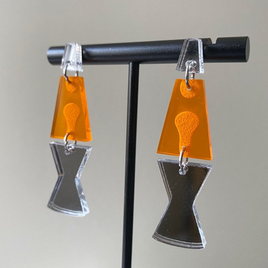 Orange Lava Lamp Earrings