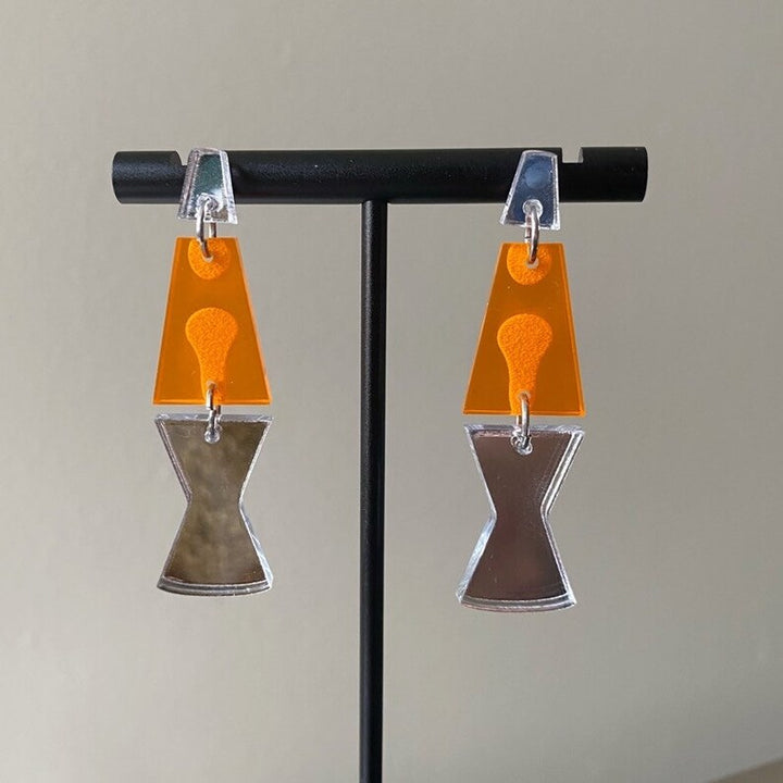 Orange Lava Lamp Earrings