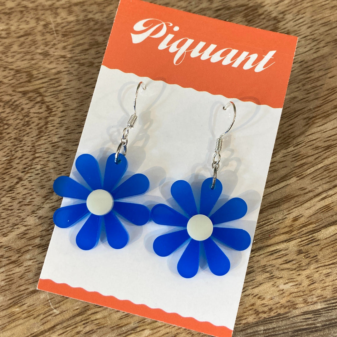 Mini Flower Earrings Blue