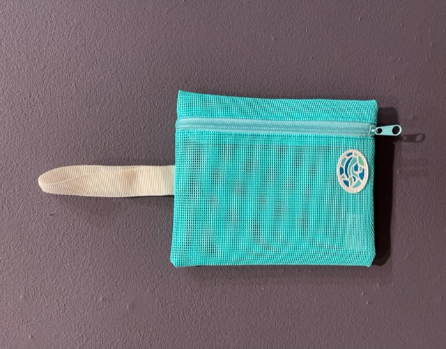 Mother Beach Mesh Wristlet Large Teal