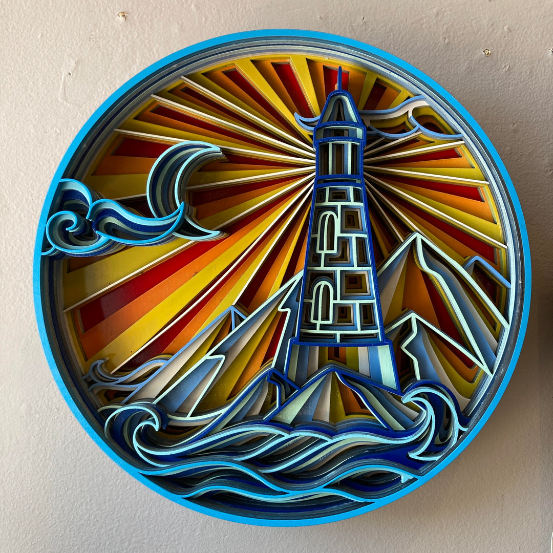 Lighthouse Blue + Orange Layered