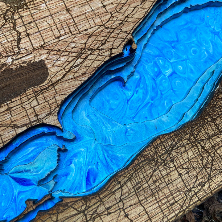 Multilayered Lake Erie Map Blues DK