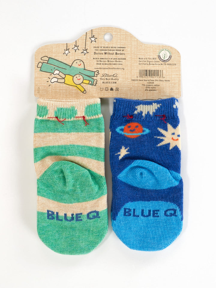 Save World/Take Sh*t Baby Socks