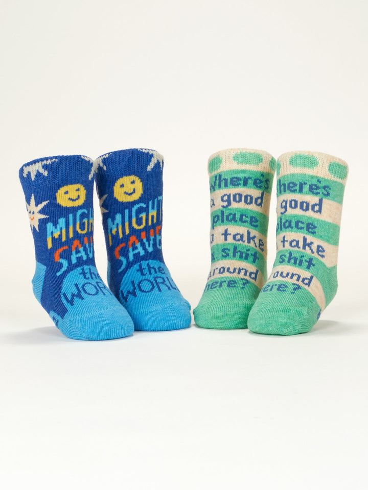 Save World/Take Sh*t Baby Socks