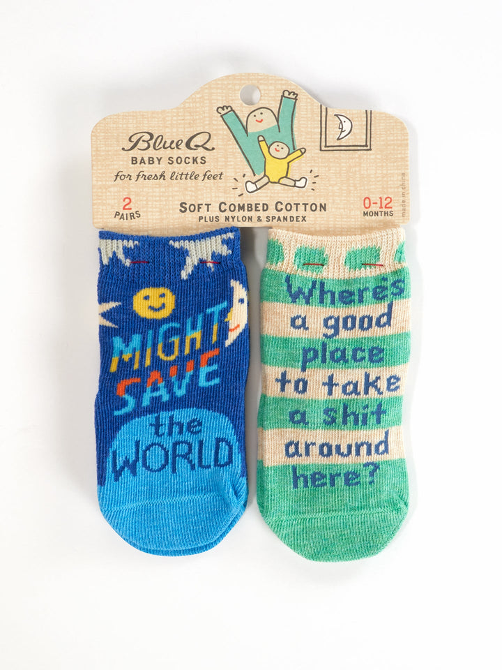 Save World/Take Sh*t Baby Socks